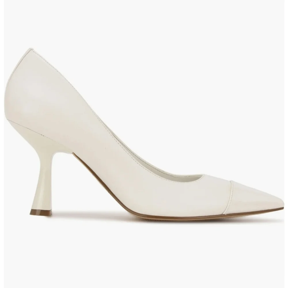 Nine West Pointy Cap Toe Pump color bone size 8.5M